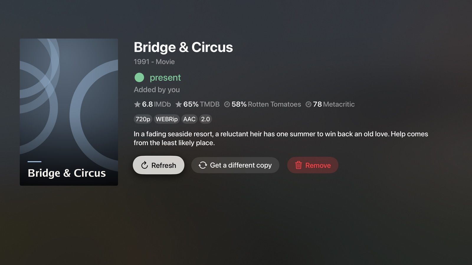A movie on Apple TV