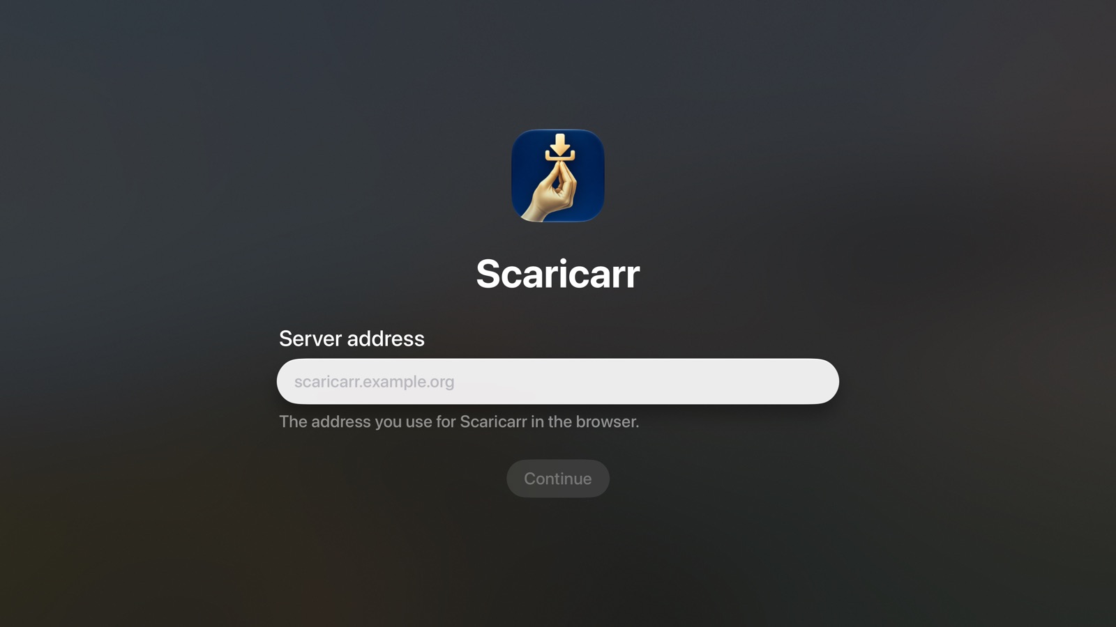 Server address on Apple TV