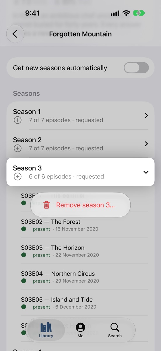 The season menu